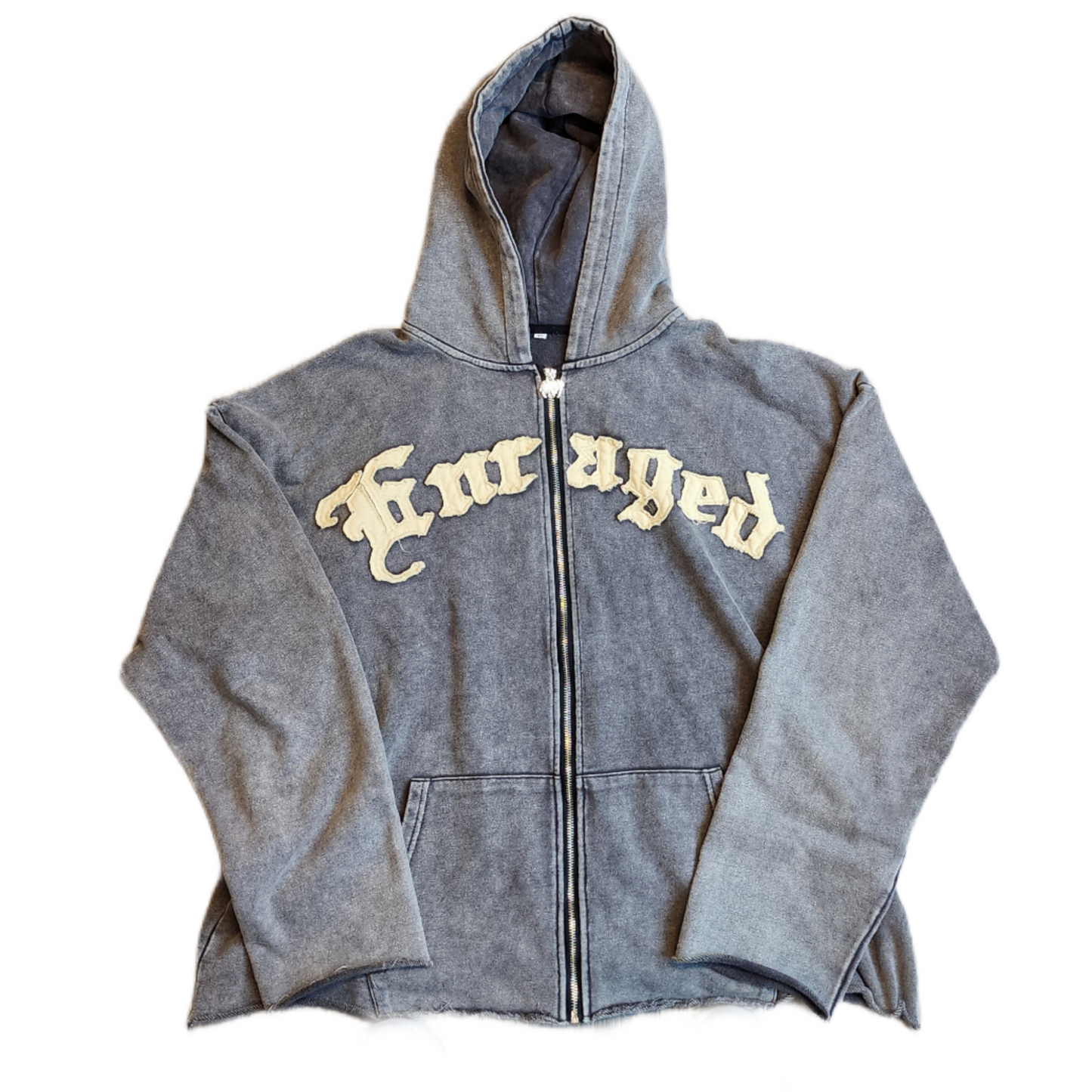 Born To Standout Oversize Acid Wash Grey Hoodie