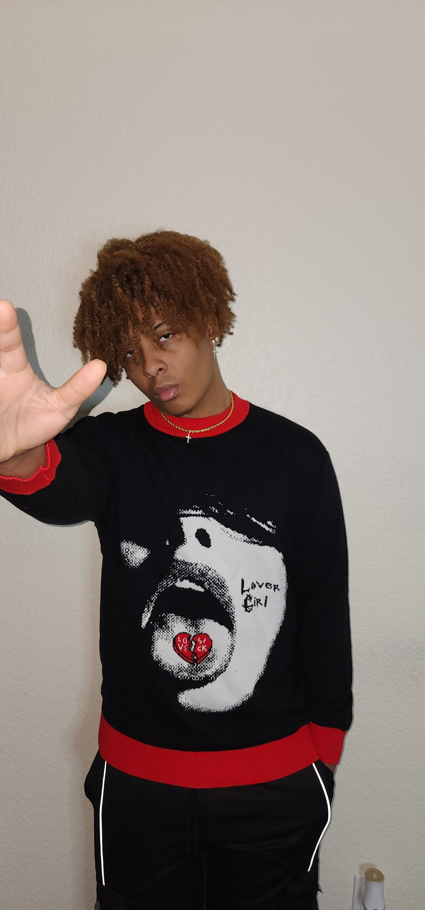 Lover Girl Red Collar Knitted Sweater